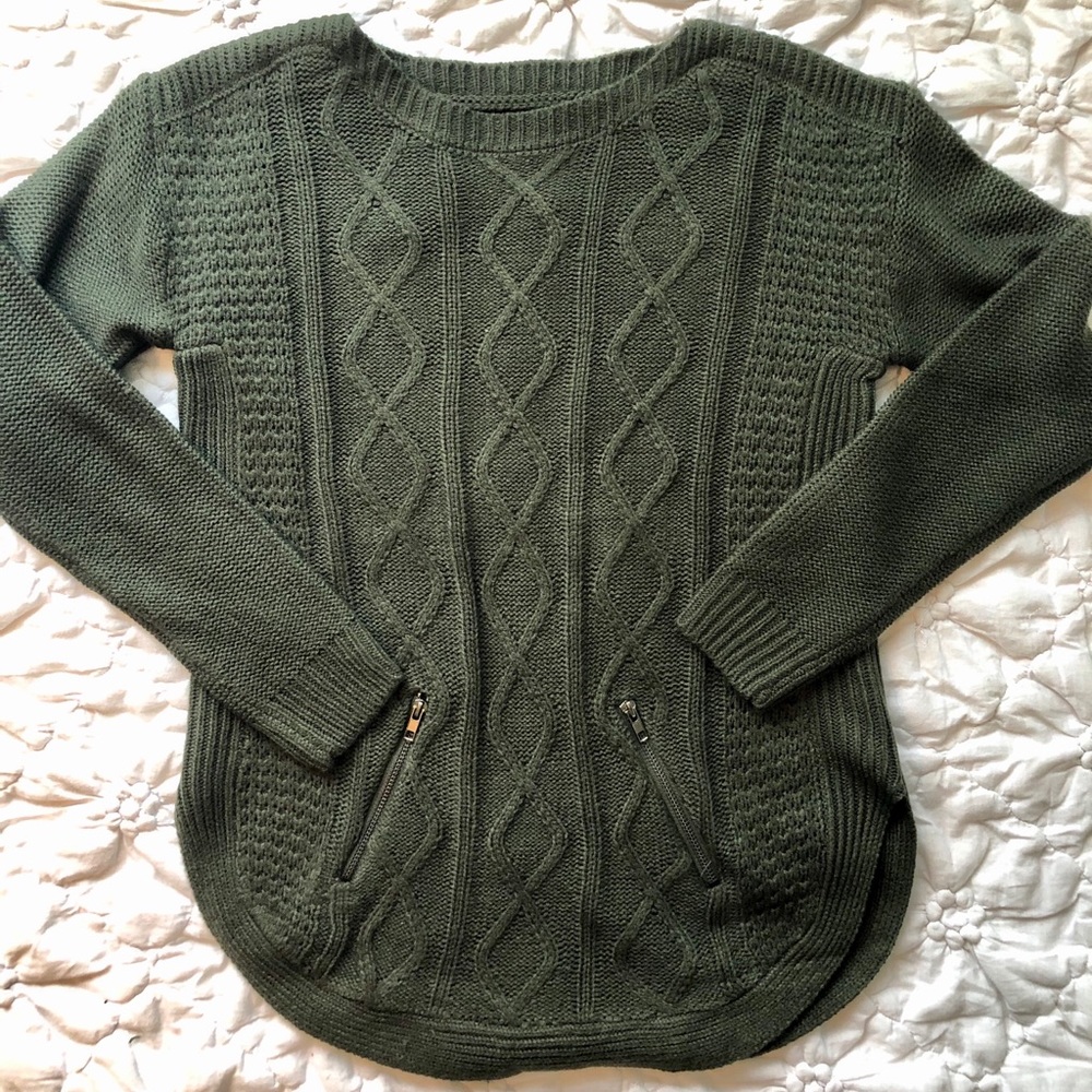 Olive Cable Knit Sweater
